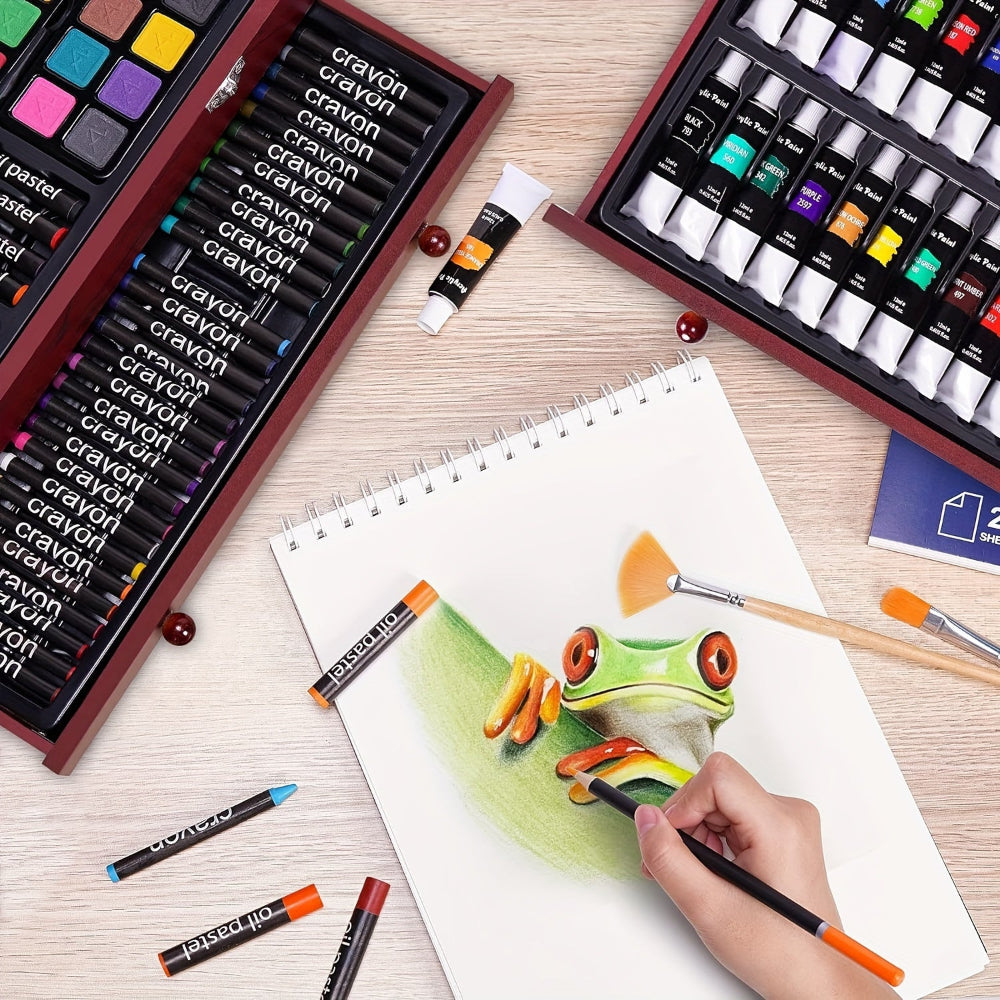 Art Set Gift Box Wooden Case Professional Drawing Painting Kit