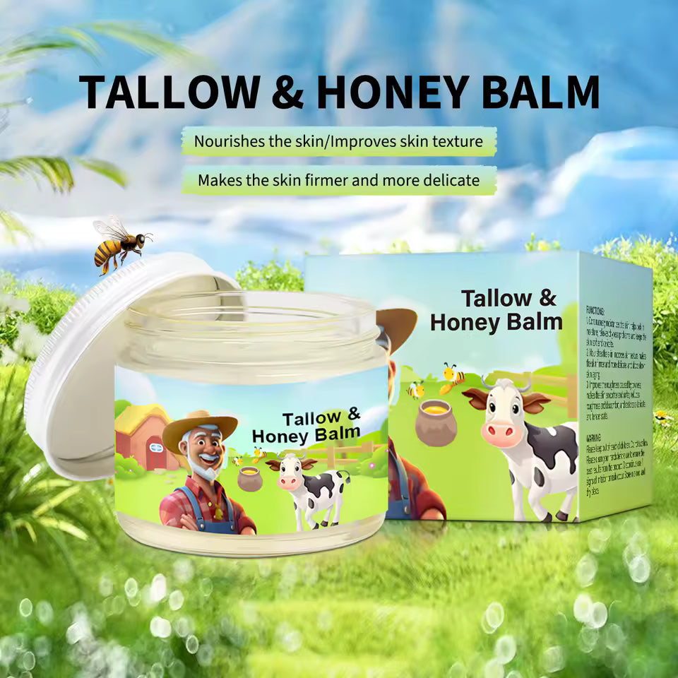 Tallow Honey Balm – Natural Moisturizer with Organic Honey & Grass-Fed Tallow for Dry Skin