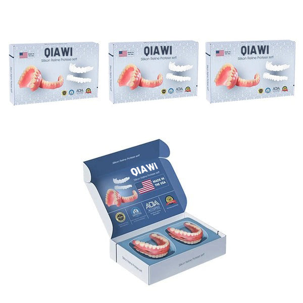 🦷 QIAWI™-Premium Custom Silicone Denture Set 👨‍⚕️ American Dental Association (ADA) certified