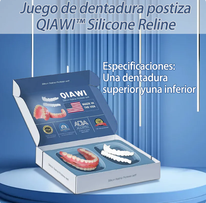 🦷 QIAWI™-Premium Custom Silicone Denture Set 👨‍⚕️ American Dental Association (ADA) certified