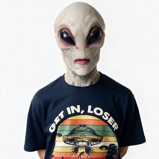 Realistic Alien Latex Mask – Full Head Silicone Sci-Fi Costume Prop for Halloween, Parties & Cosplay