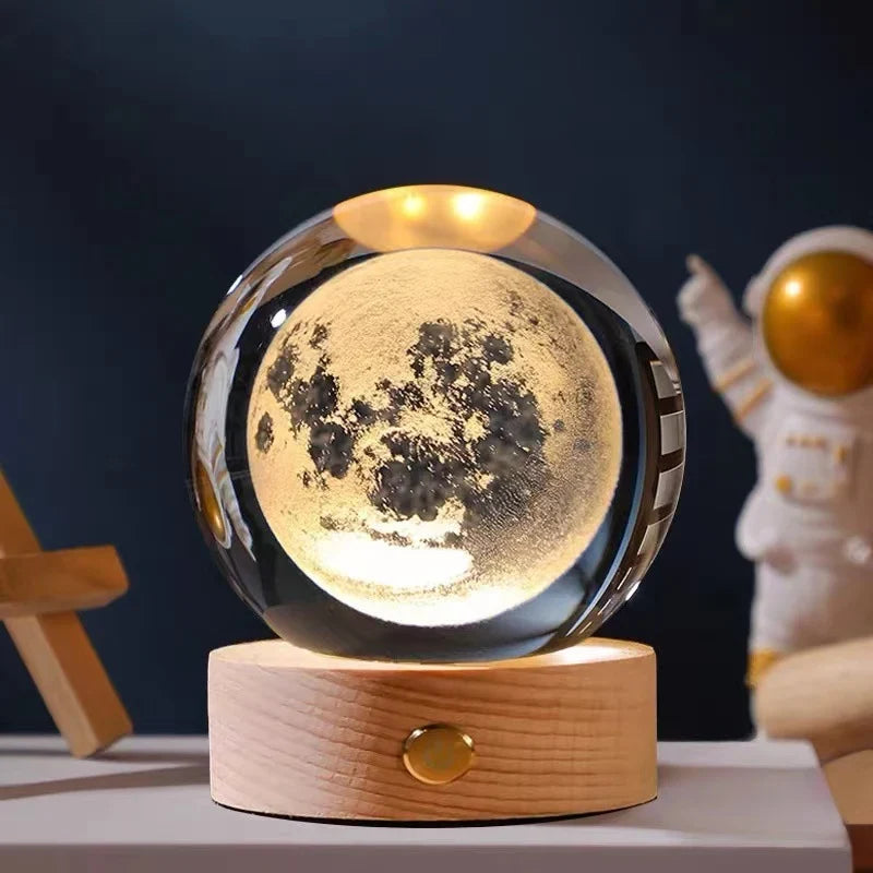 3D Solar System Crystal Ball - Galaxy Glass Globe, Astronomical Decor, Photo Accessories, Unique Birthday Gift