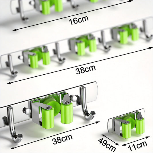 Heavy Duty Broom And Mop Holder Storage Rack Hook