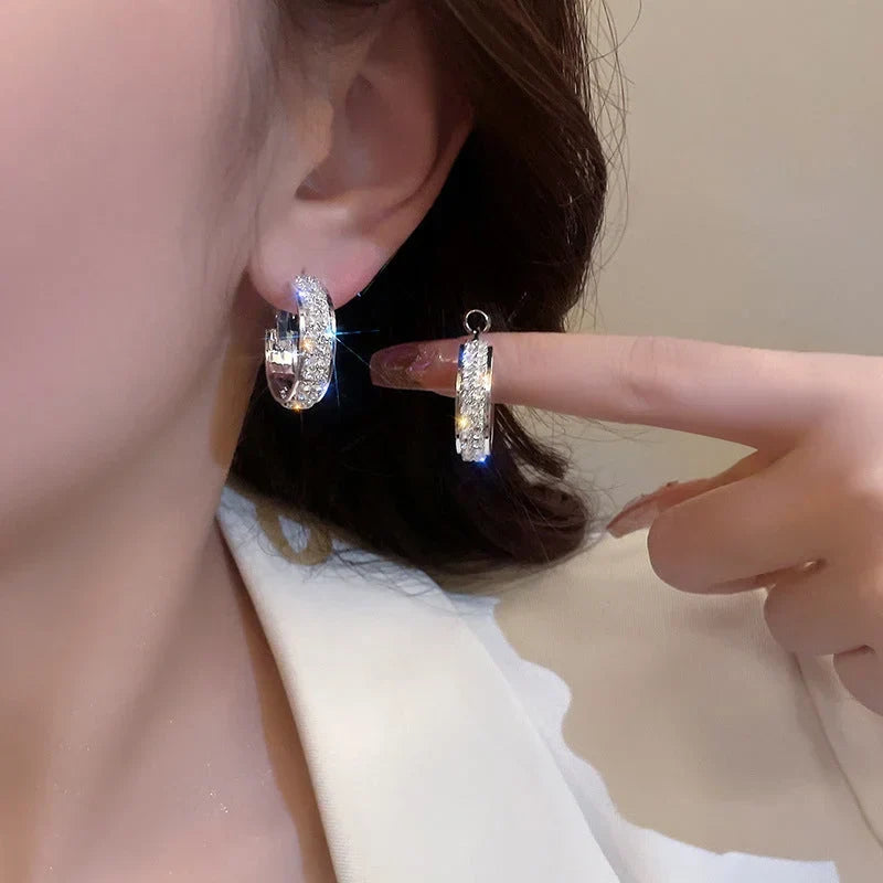 Sparkling Small Hoop Earrings