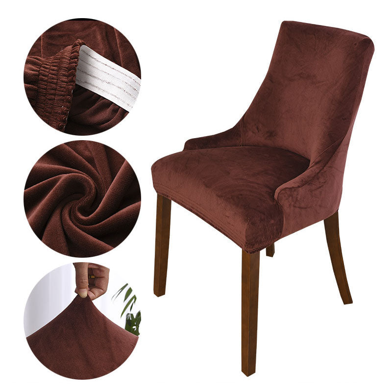 Velvet Stretch Armless Wingback Chair Cover Slipcover