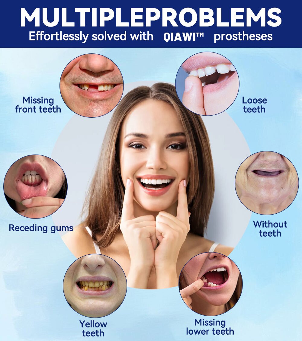 🦷 QIAWI™-Premium Custom Silicone Denture Set 👨‍⚕️ American Dental Association (ADA) certified