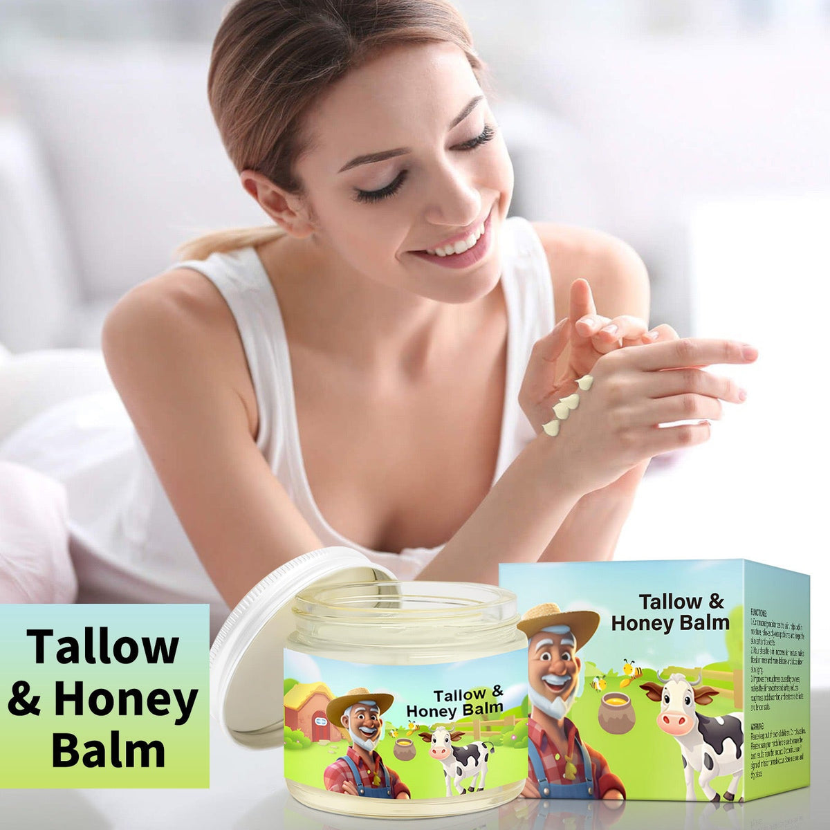 Tallow Honey Balm – Organic Moisturizer for Sensitive Skin with Honey & Olive Oil