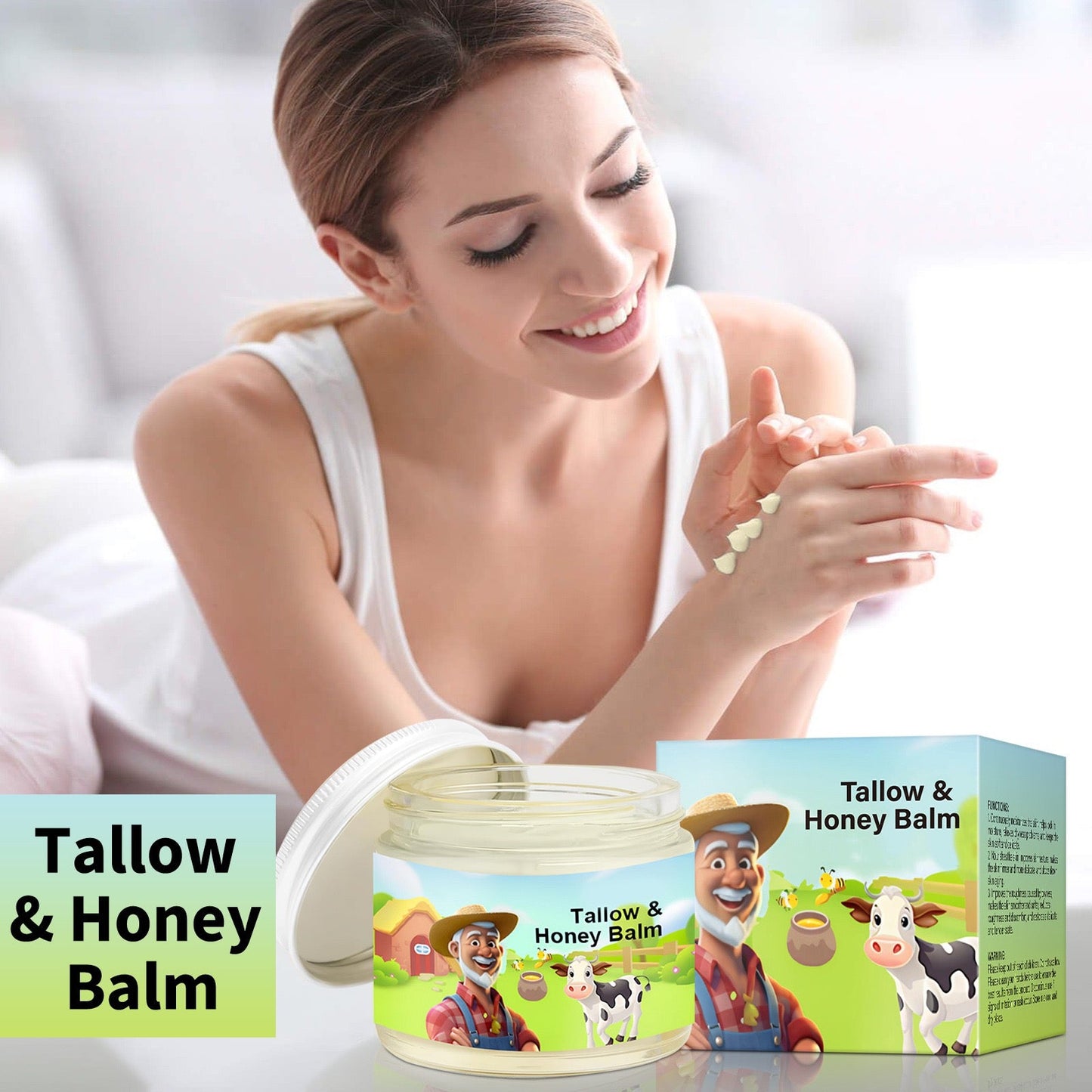 Tallow Honey Balm – Natural Moisturizer with Organic Honey & Grass-Fed Tallow for Dry Skin