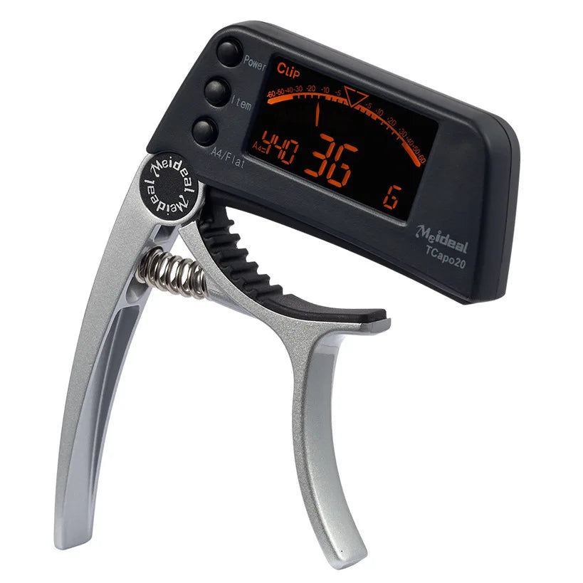 2-in-1 Digital Guitar Tuner & Capo – Precision Tuning with Built-In Performance Versatility
