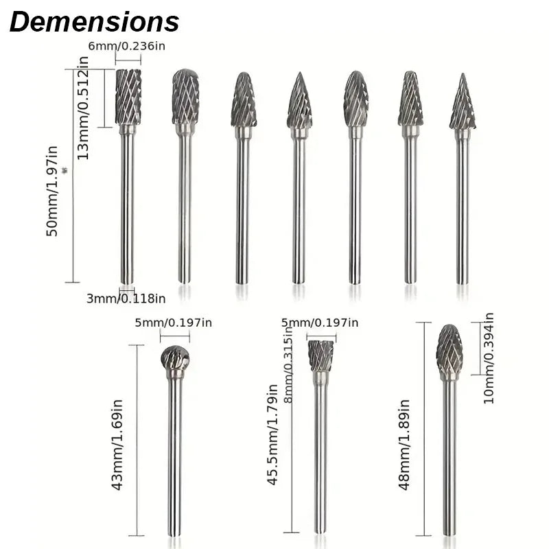Tungsten Carbide Burr Set