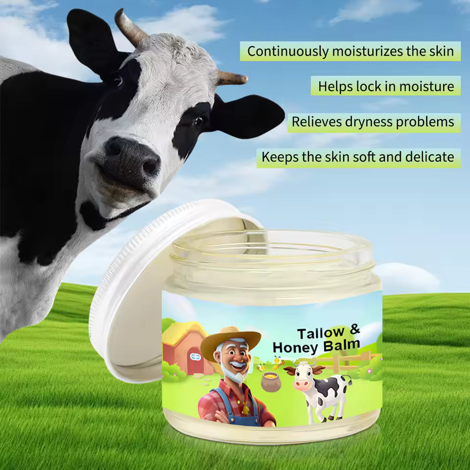 Tallow Honey Balm – Natural Moisturizer with Organic Honey & Grass-Fed Tallow for Dry Skin