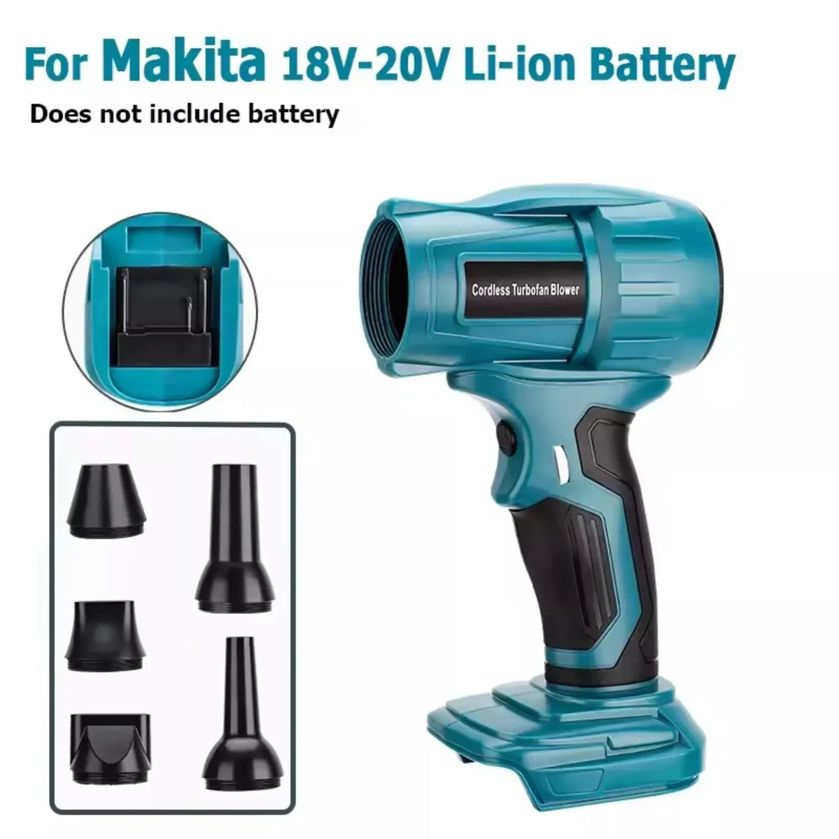 Cordless Mini Turbo Jet Blower – Compatible with Ryobi, Makita, Dewalt, Milwaukee & Bosch 18V/20V Batteries – 96,000RPM, Compact & Powerful Air Duster (Battery Not Included)