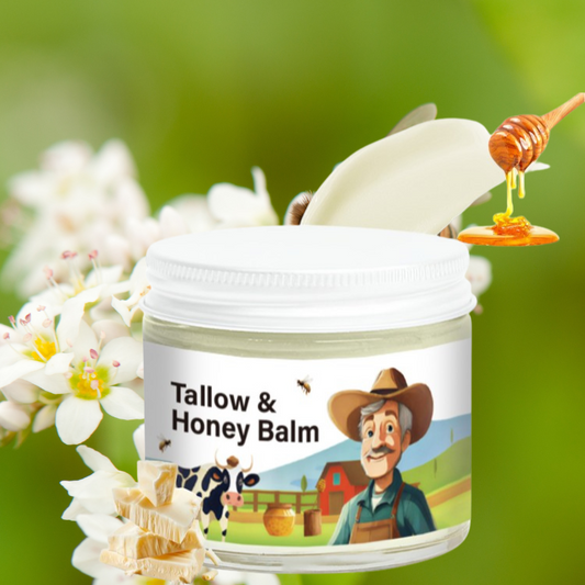 Tallow Honey Balm – Natural Moisturizer with Grass-Fed Tallow & Organic Honey for Face & Body