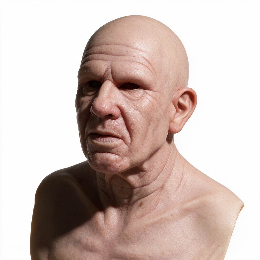Halloween Simulation Latex Mask – Realistic Old Man Face with Hair, Breathable Non-Toxic Latex Cosplay & Party Costume Mask